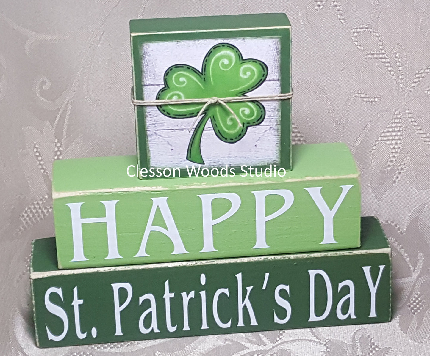 Happy St. Patrick's Day Wood Block Stack