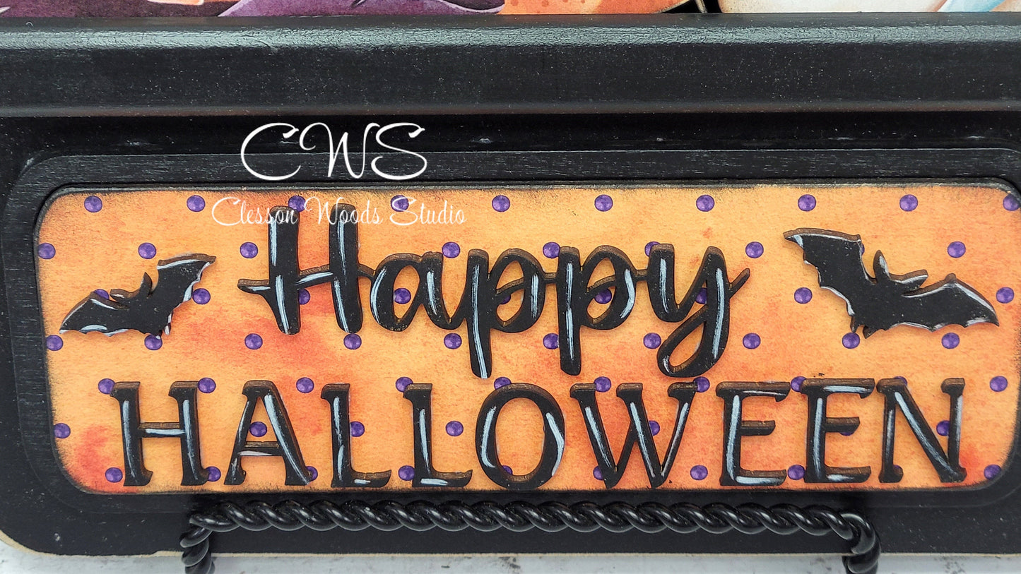 Trick or Treat Halloween Hand Painted and Digital Art Seasonal Bread Board Accents