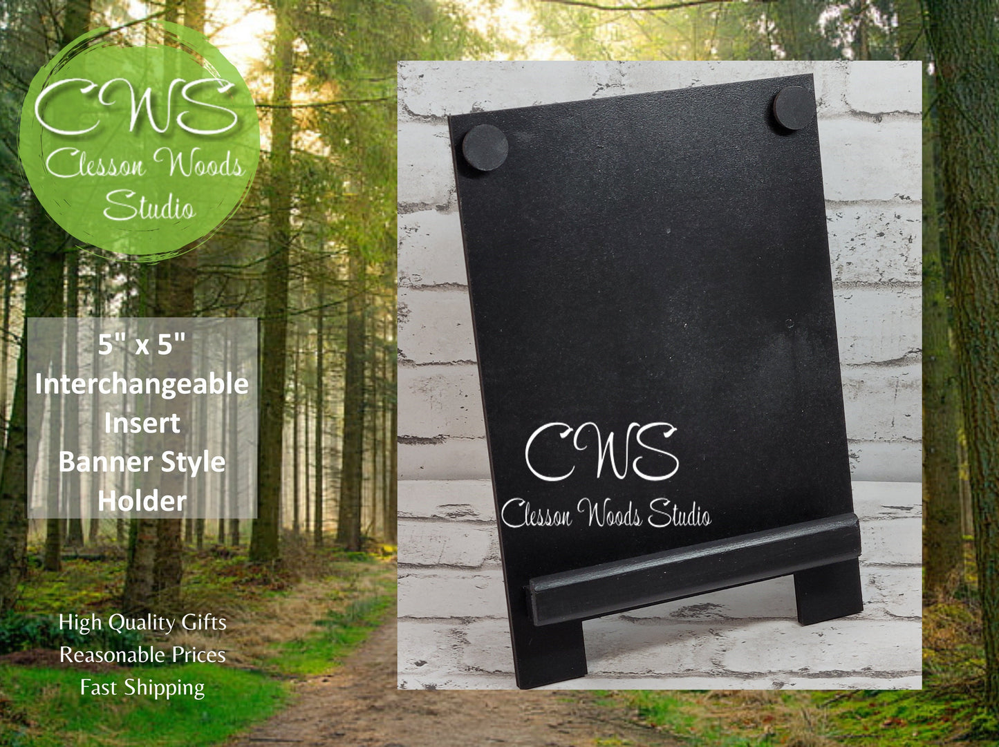 5”x5” Interchangeable Insert Banner Style Holder