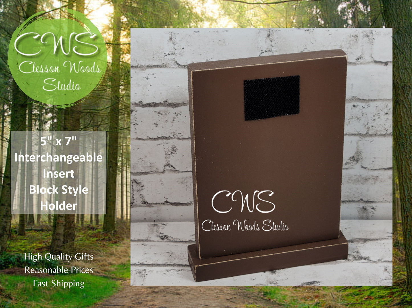 5”x7” Interchangeable Insert Block Style Holder