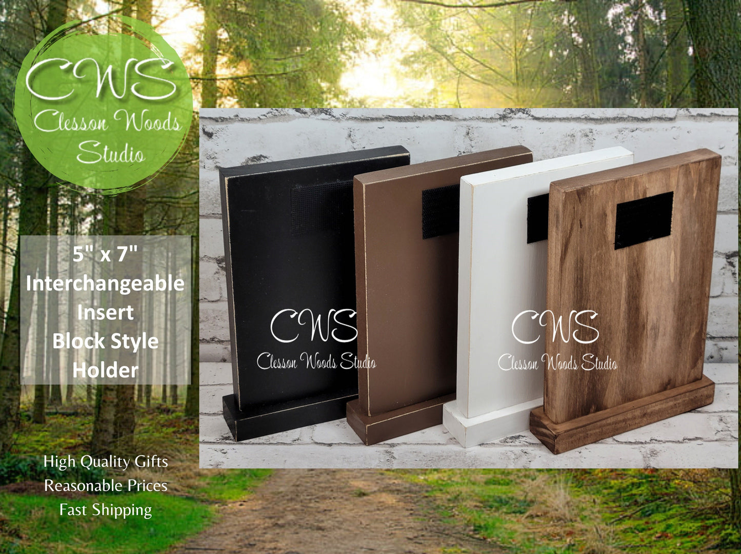 5”x7” Interchangeable Insert Block Style Holder