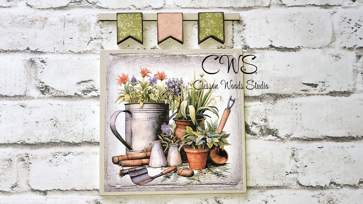 Garden Tools Spring Insert and Banner Set