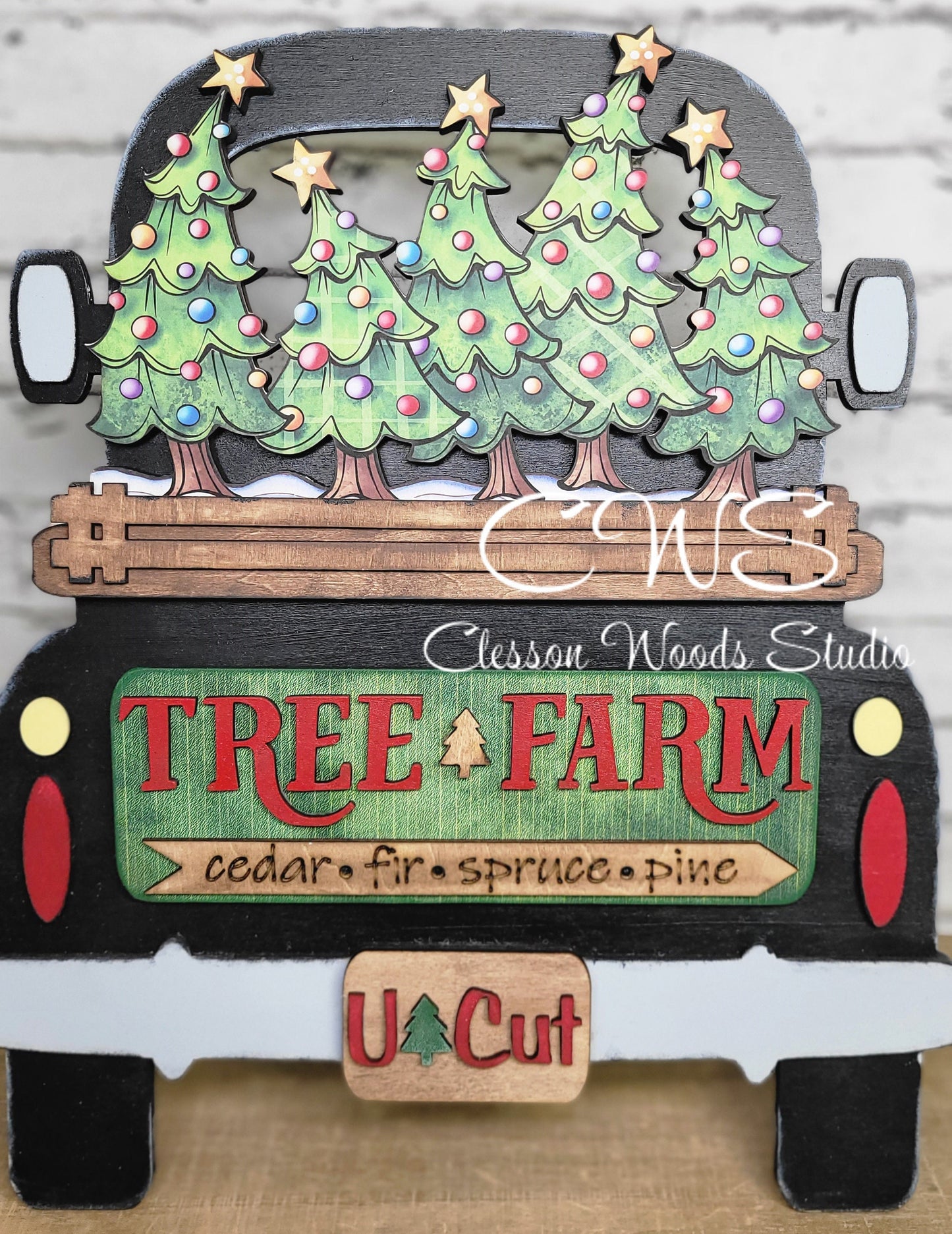 Christmas Tree Farm U Cut Digital Art and Hand Painted Truck Accents