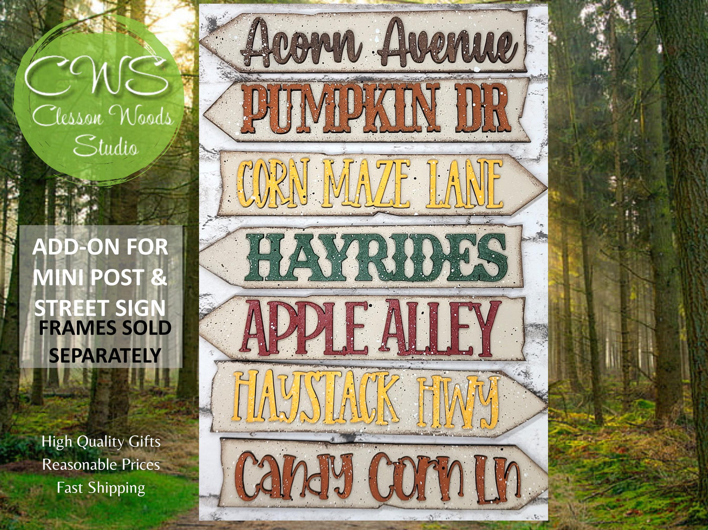 Farm Fresh Pumpkins Blue Truck Add-On for Mini Post & Street Sign Frames (Sold Separately)