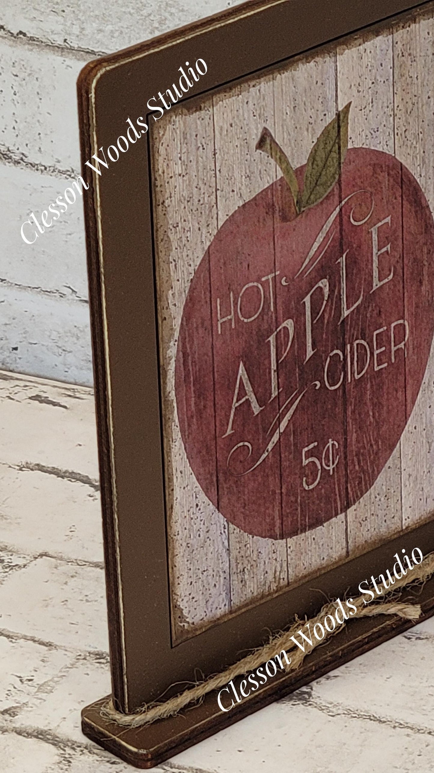Apple Cider 5 Cents Framed Art with Attached Stand