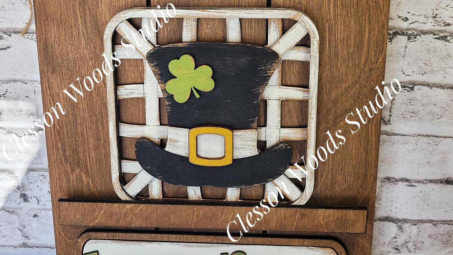 St. Patrick's Day Hat Tobacco Basket 3 Piece Set for Pallet Sign