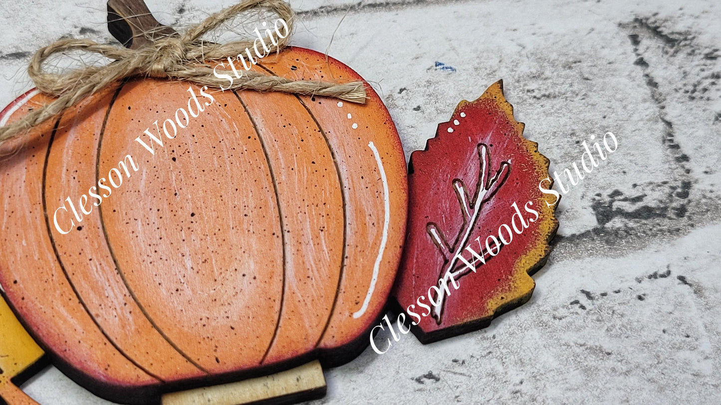Pumpkins & Leaves Tiny Basket Insert