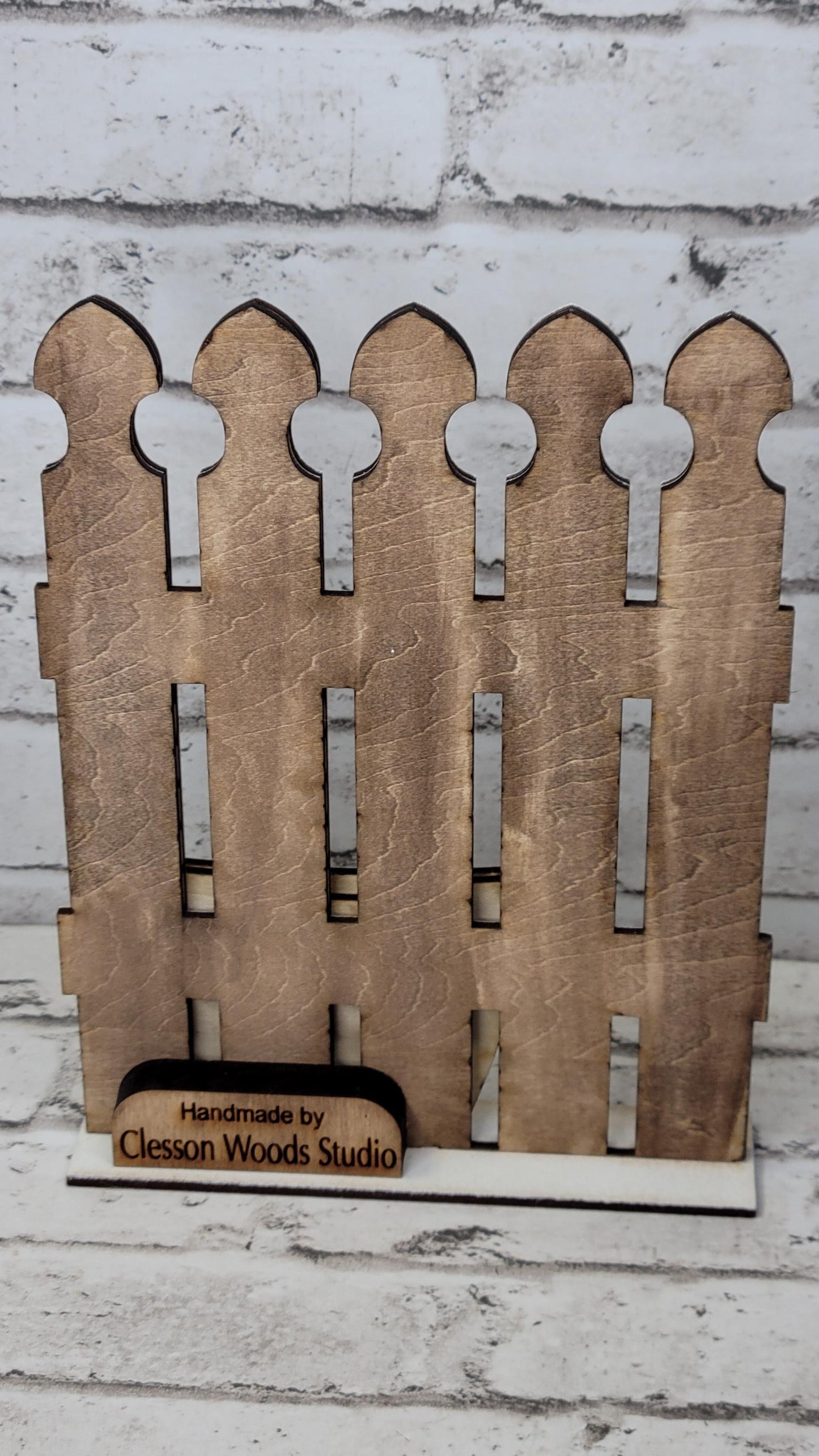 Tiny Fence Only - Rustic White & Apple Basket