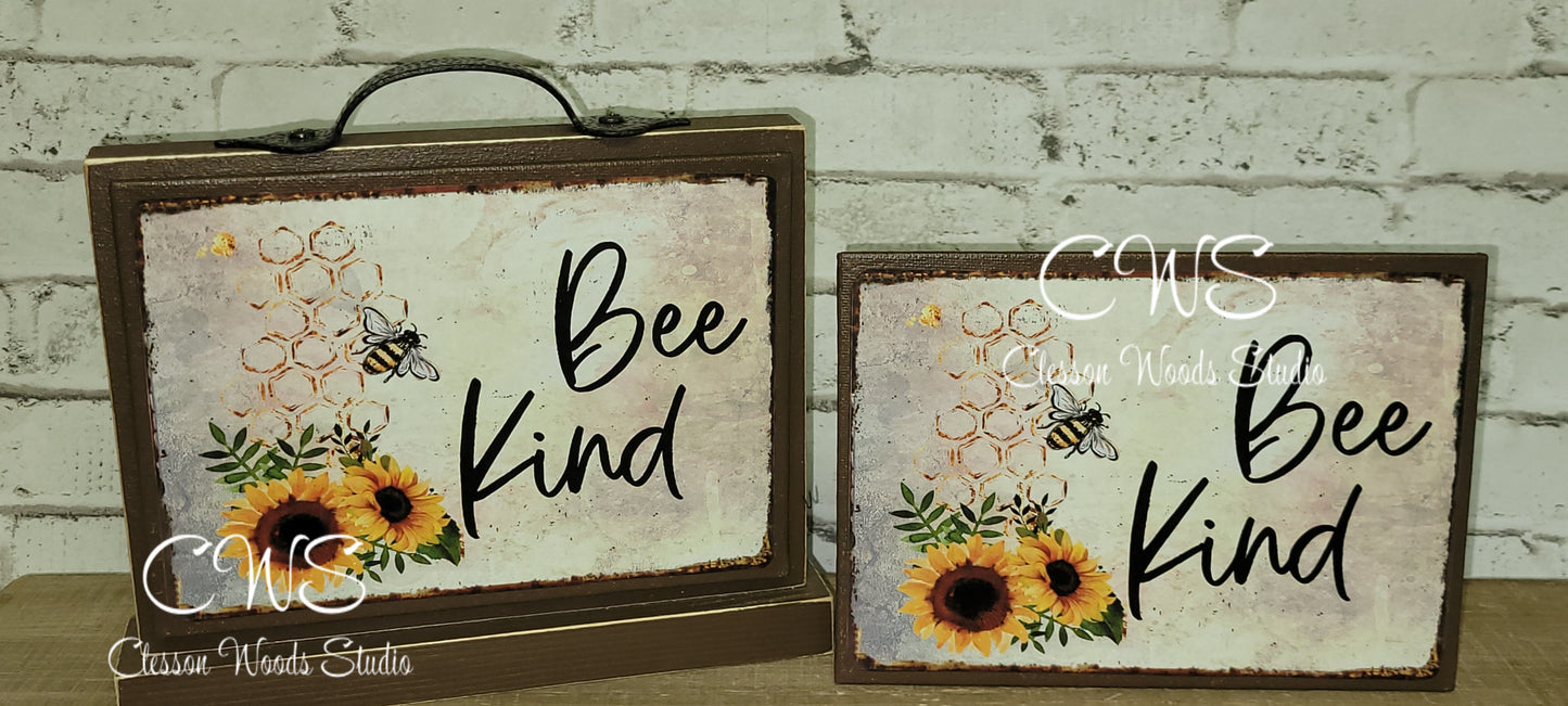 Bee Kind 7" x 5" Interchangeable Canvas or Display Set