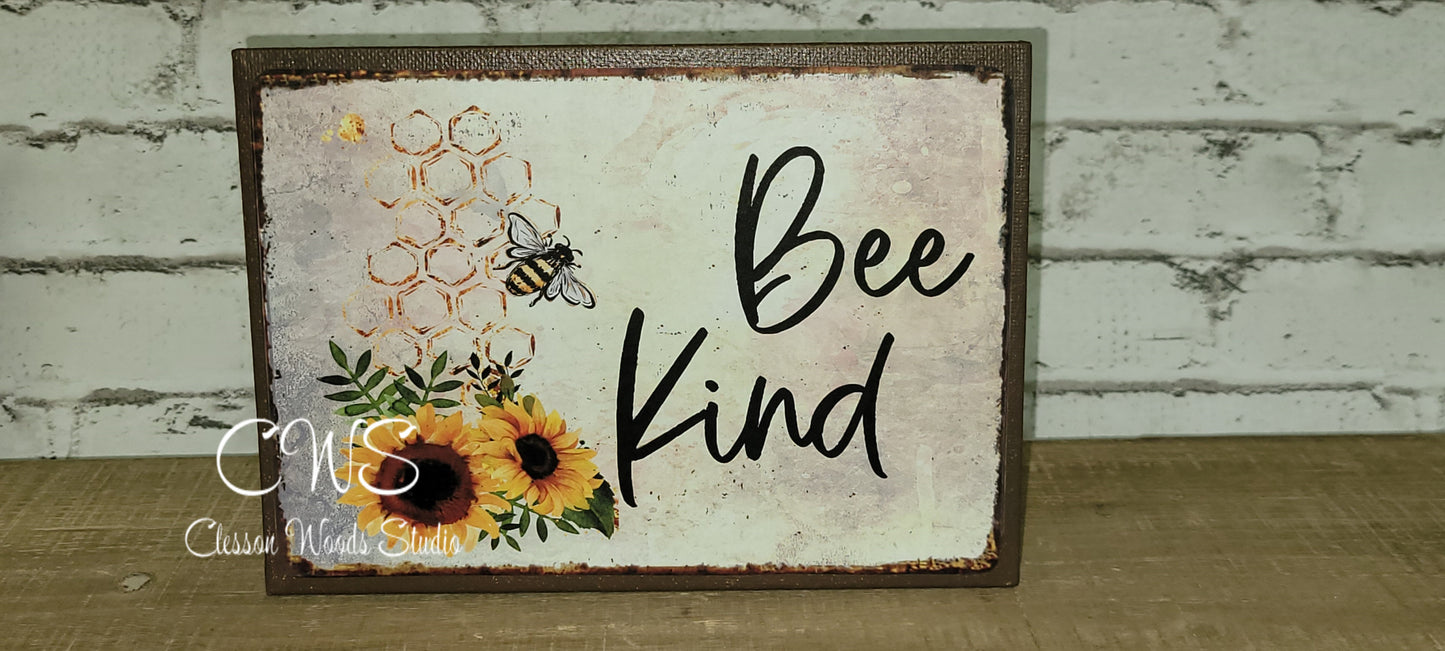Bee Kind 7" x 5" Interchangeable Canvas or Display Set
