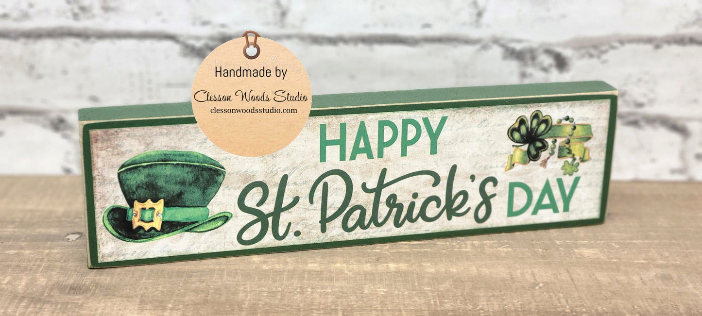 Happy St Patrick's Day Wood Sign
