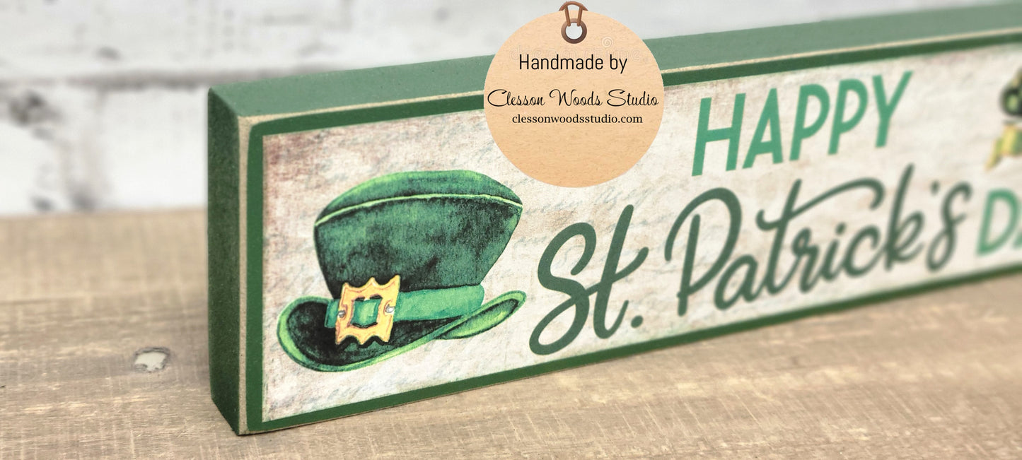 Happy St Patrick's Day Wood Sign