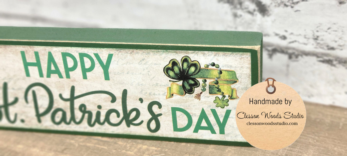 Happy St Patrick's Day Wood Sign