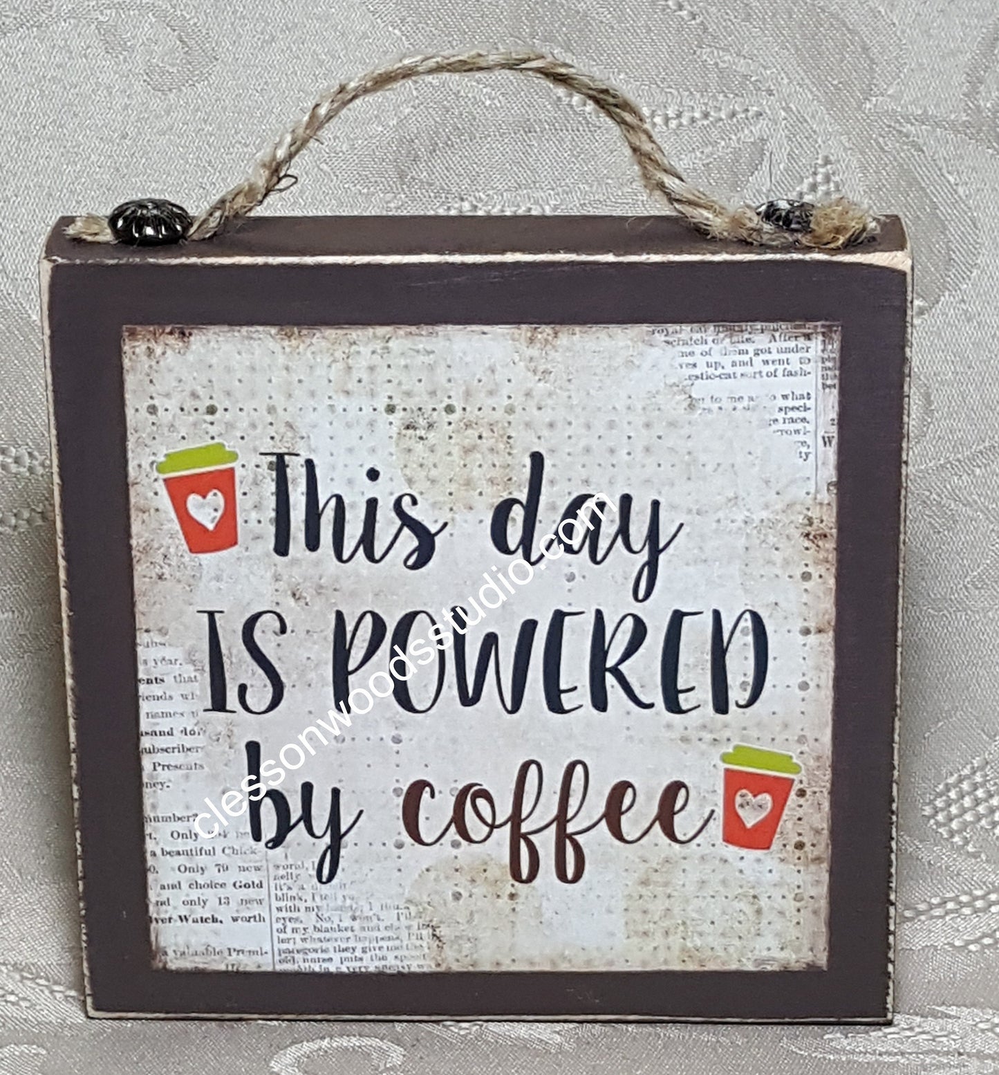 This Day Is Powered By Coffee Quote Block
