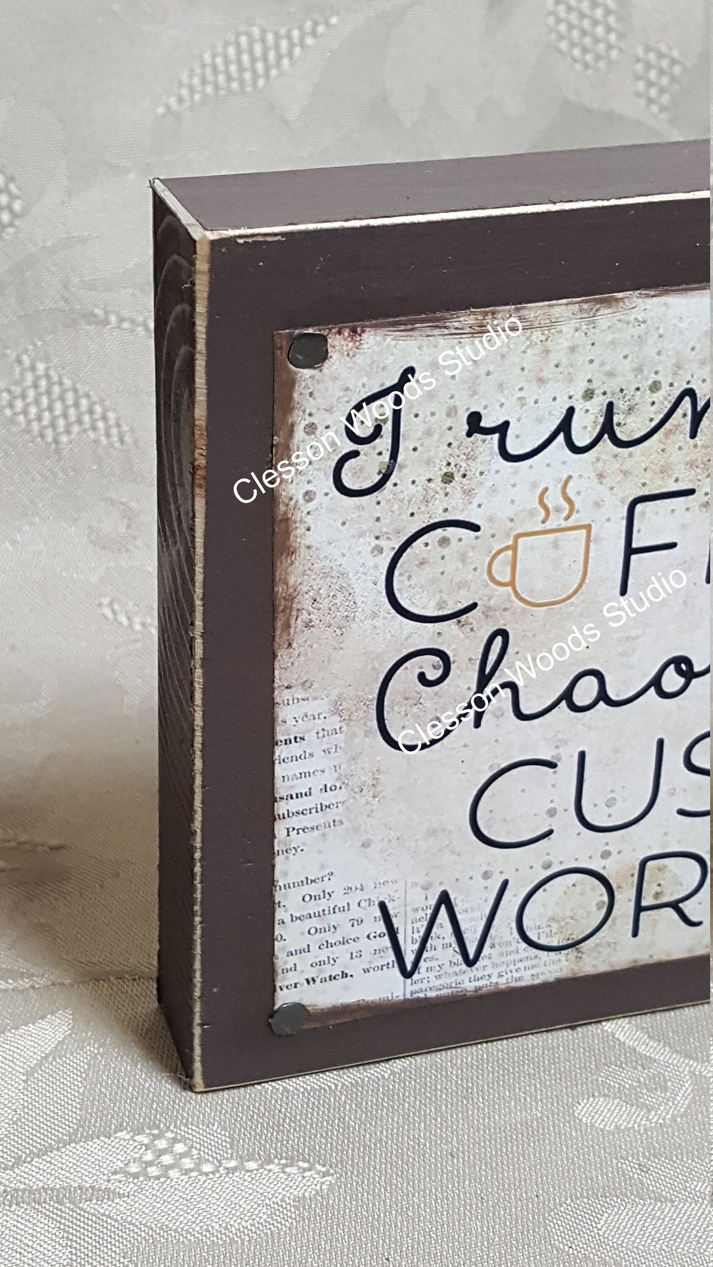 I Run On Coffee Chaos & Cuss Words Quote Block