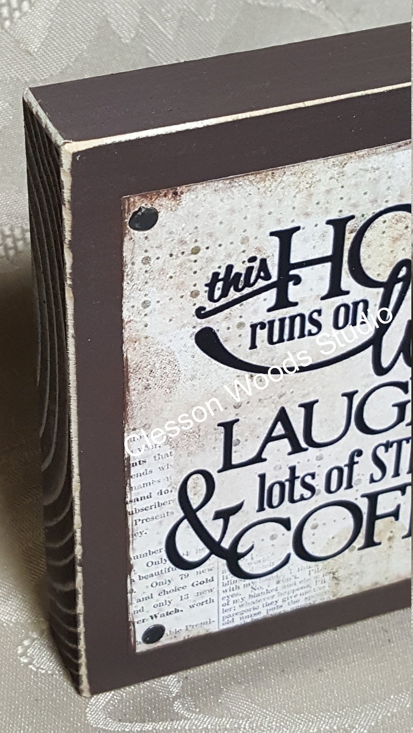 This Home Runs On Love Laughter & Lots Of Strong Coffee Quote Block
