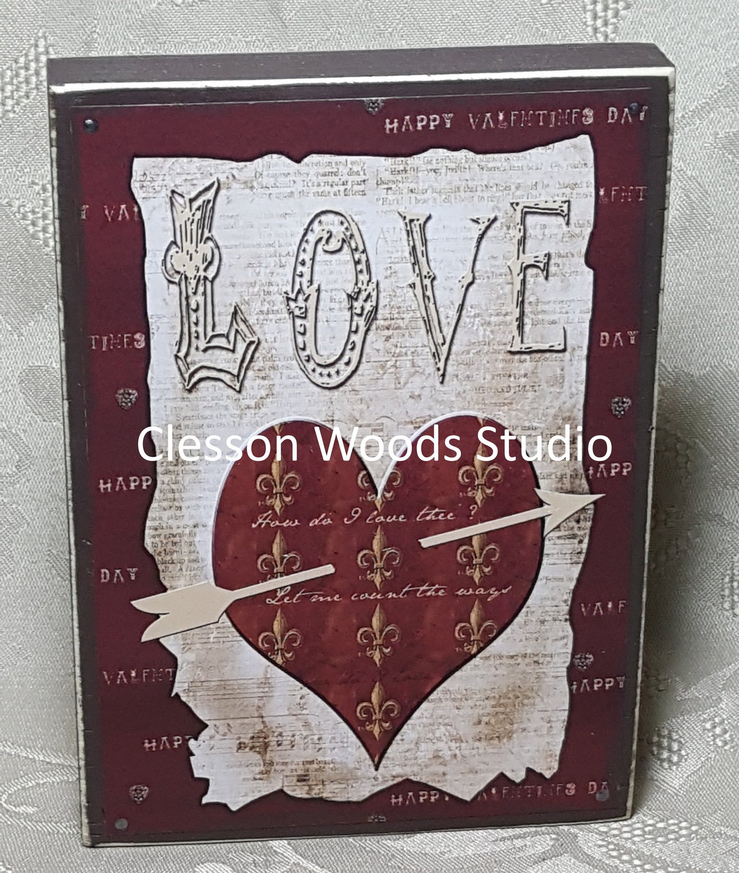 Love Heart Small Wood Block Sign