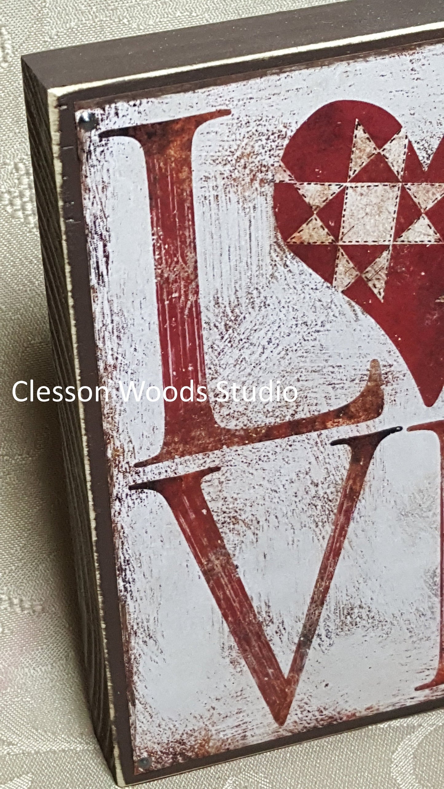 Love Small Wood Block Sign