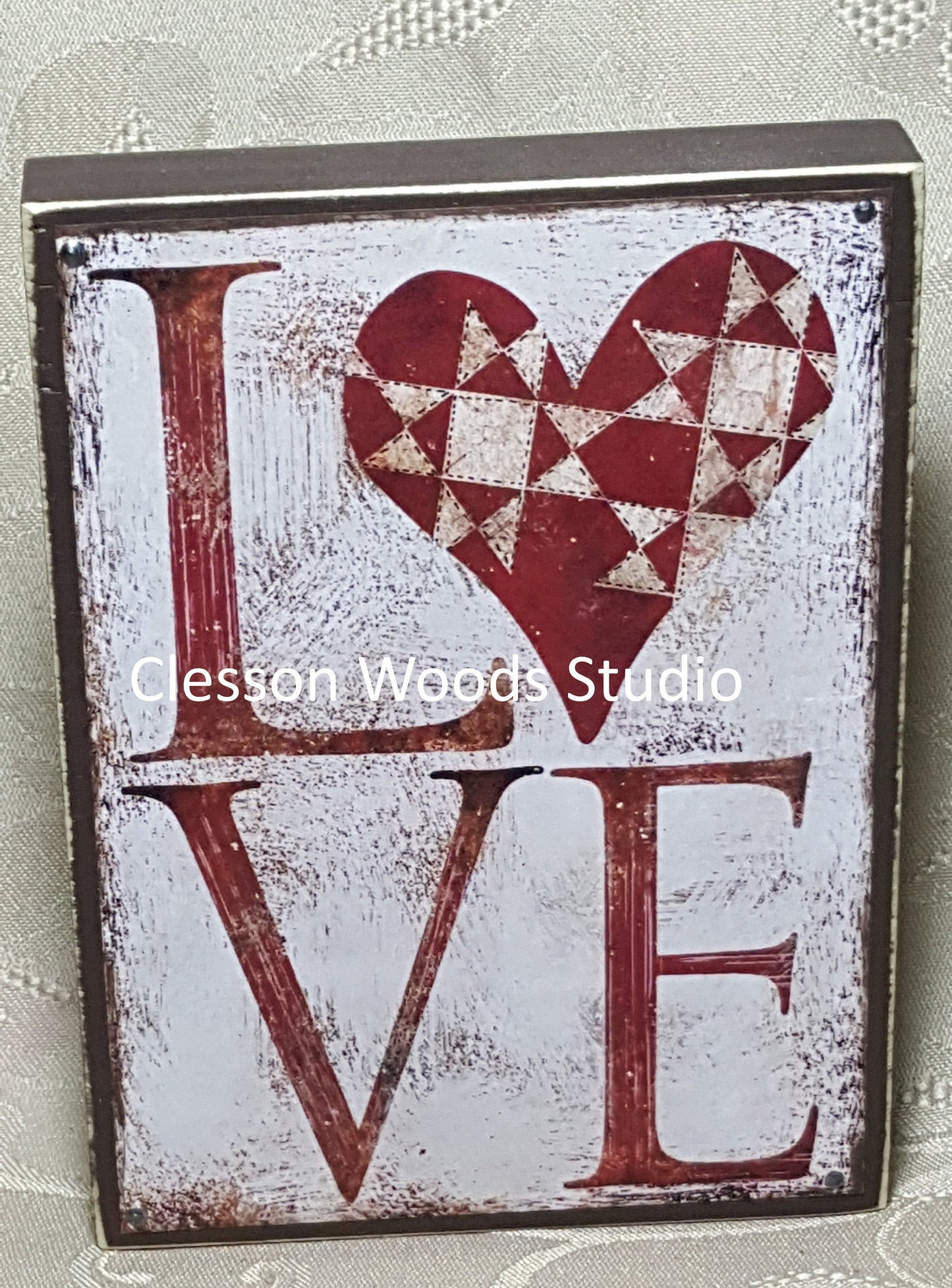 Love Small Wood Block Sign