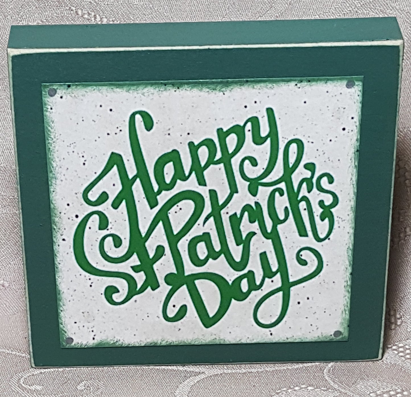 Happy St. Patrick's Day Wood Block Sign