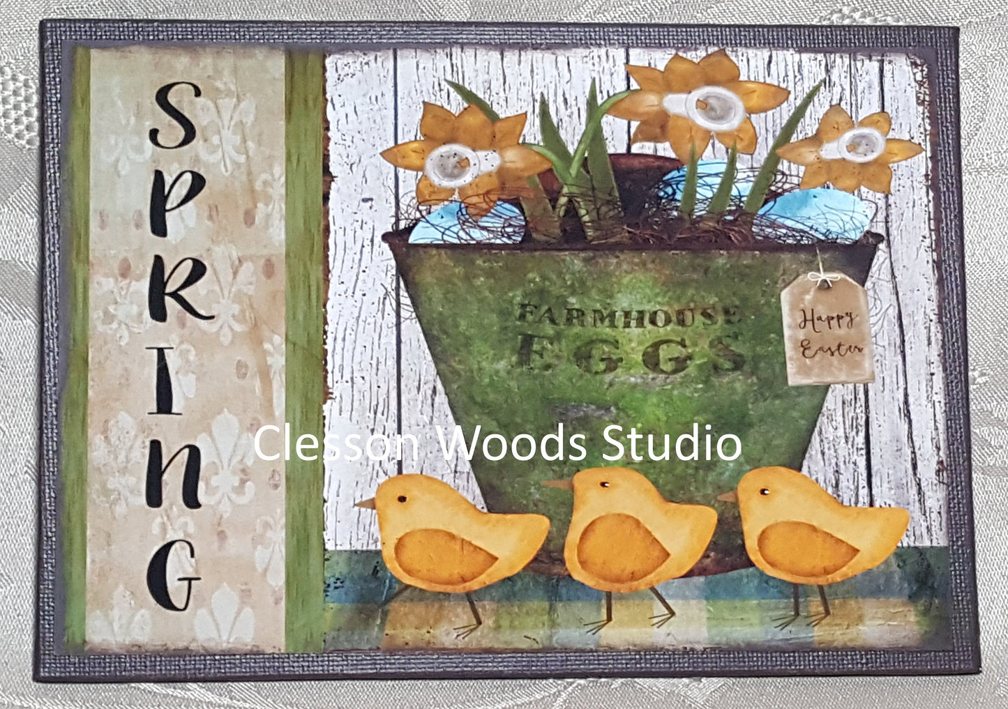 Spring Daffodils and Chicks 7" x 5" Display & Canvas Set