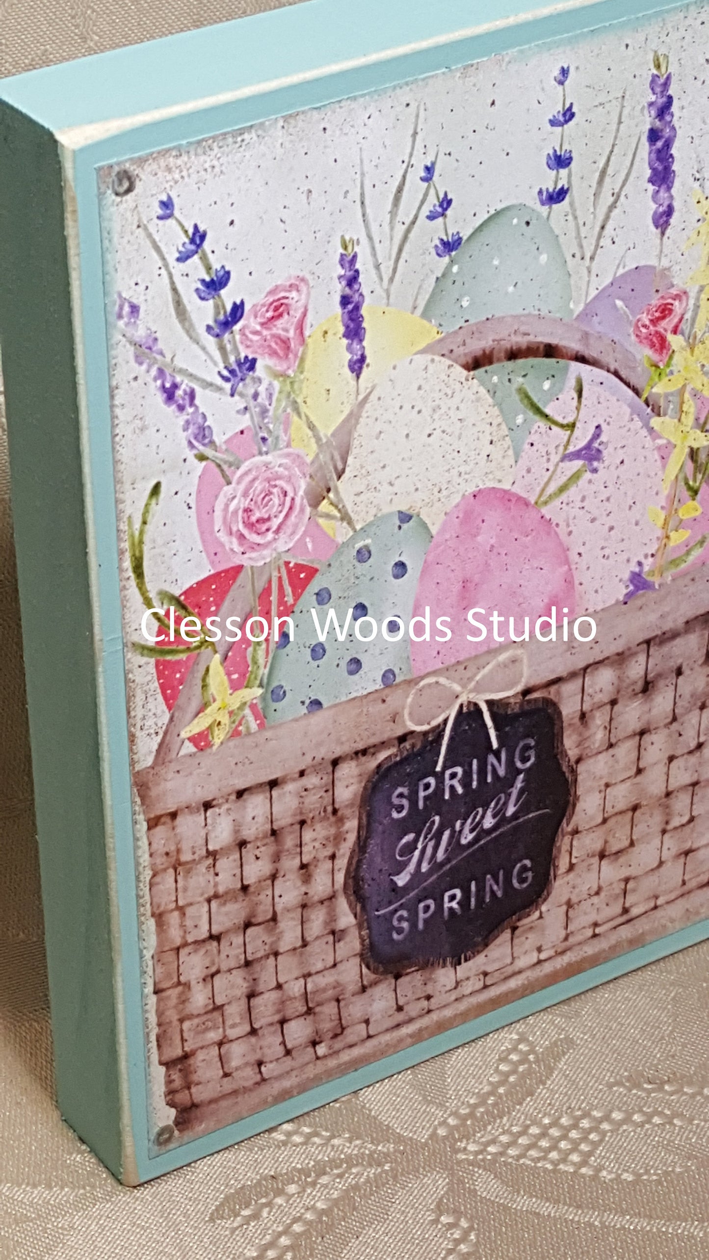 Spring Sweet Spring Wood Block Sign
