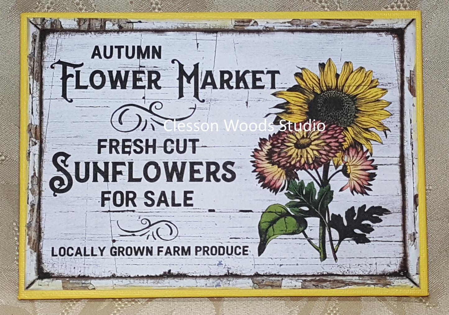 Autumn Flower Market (Yellow) 7"x5" Canvas