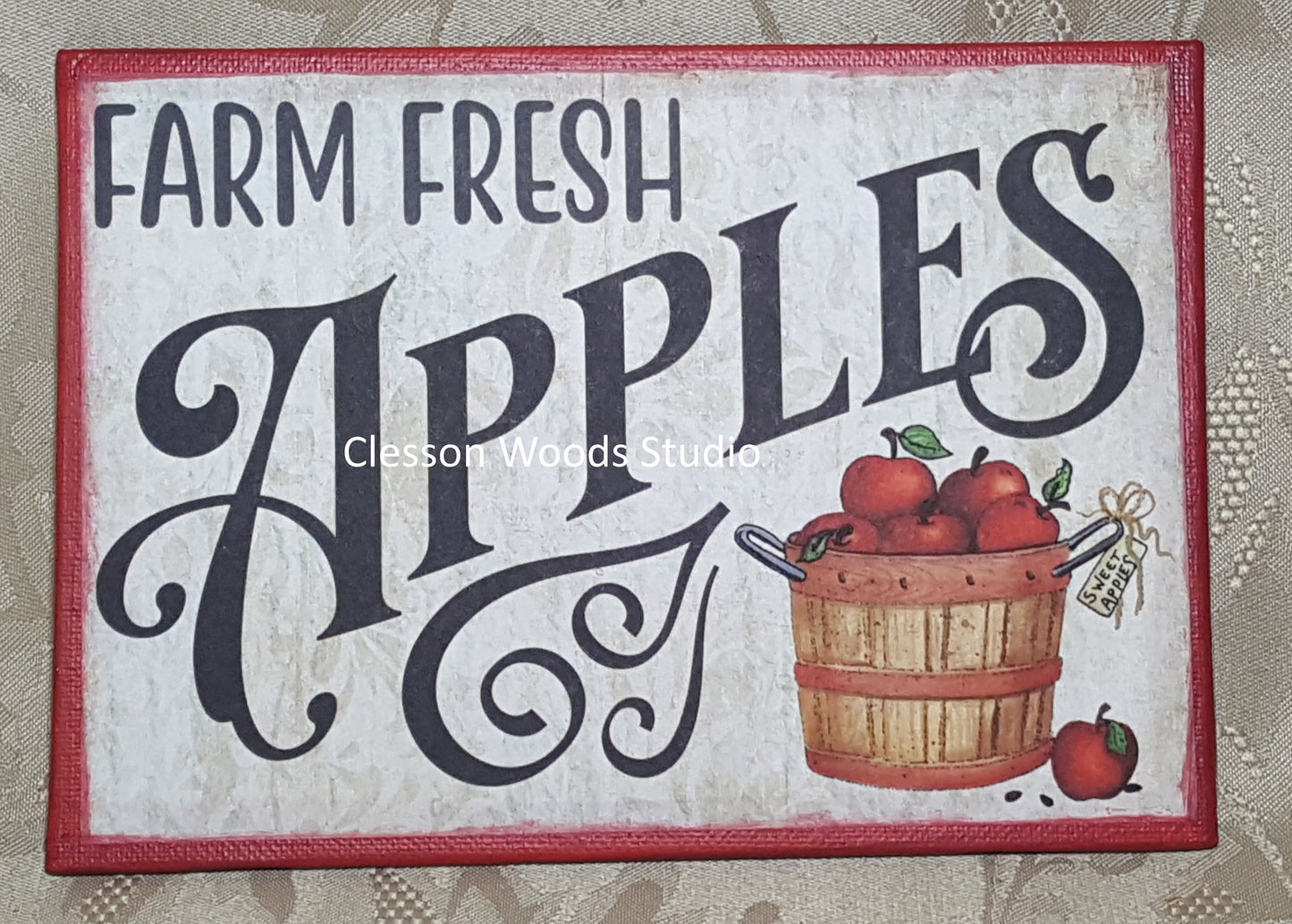 Farm Fresh Apples 7"x5" Canvas