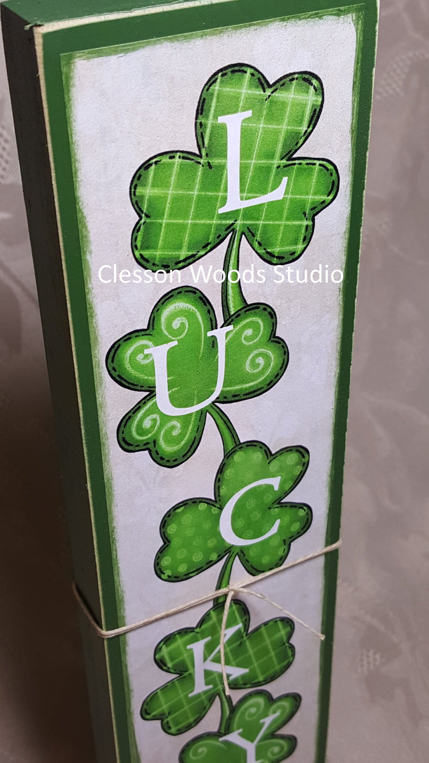 Lucky Shamrocks Vertical Wood Sign
