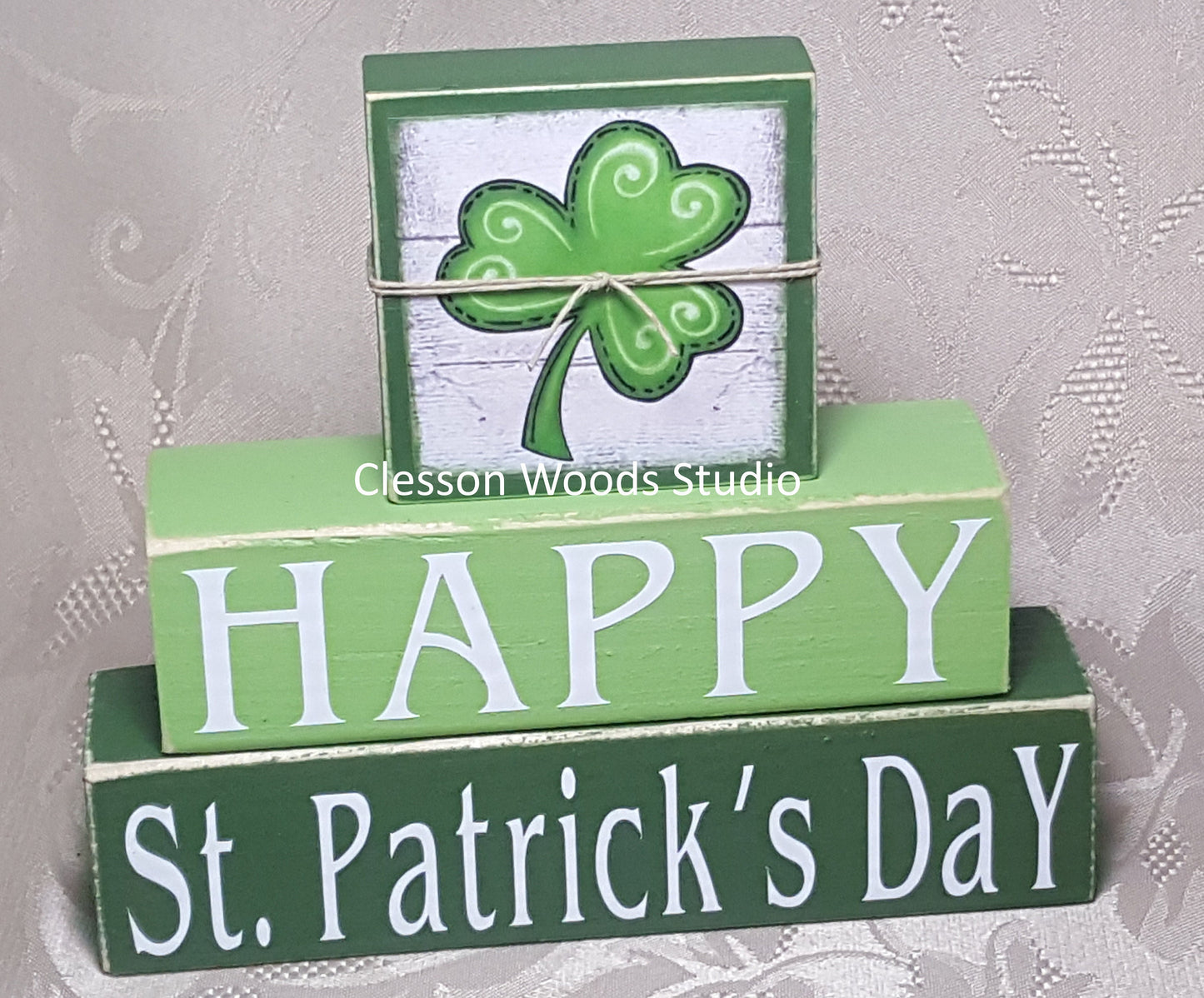 Happy St. Patrick's Day Wood Block Stack