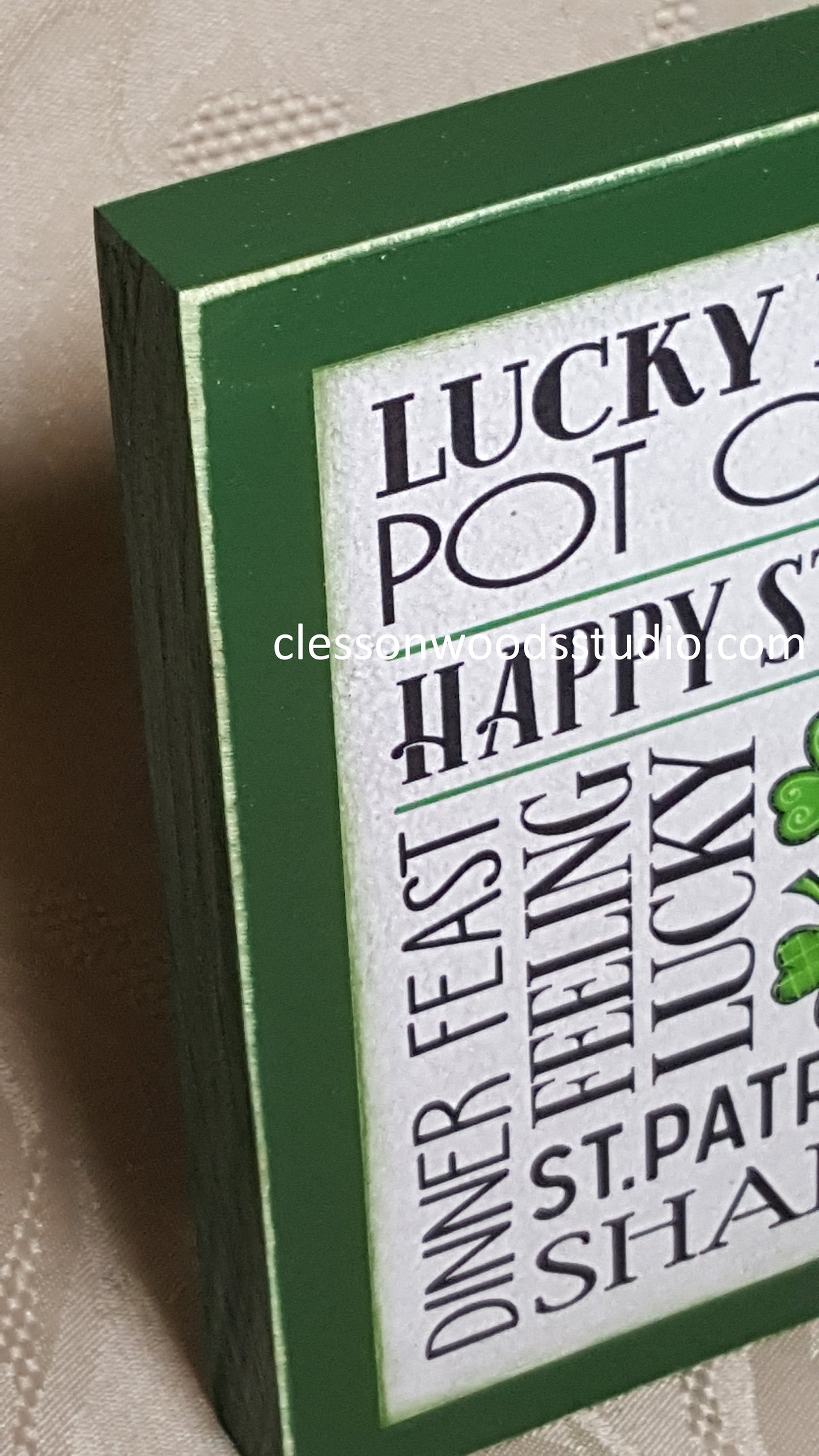 St. Patrick's Day Subway Art Square Small Wood Sign