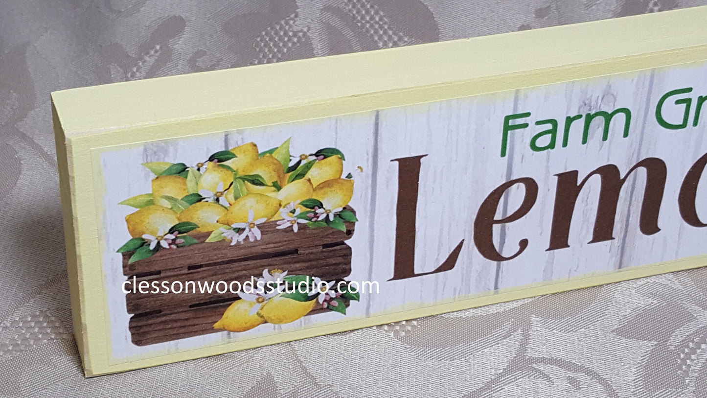 Farm Grown Lemons Wood Sign