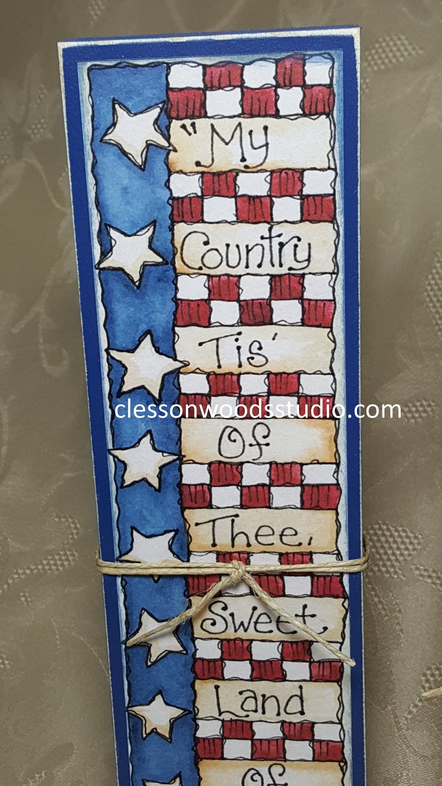 My Country Tis of Thee Vertical Wood Sign