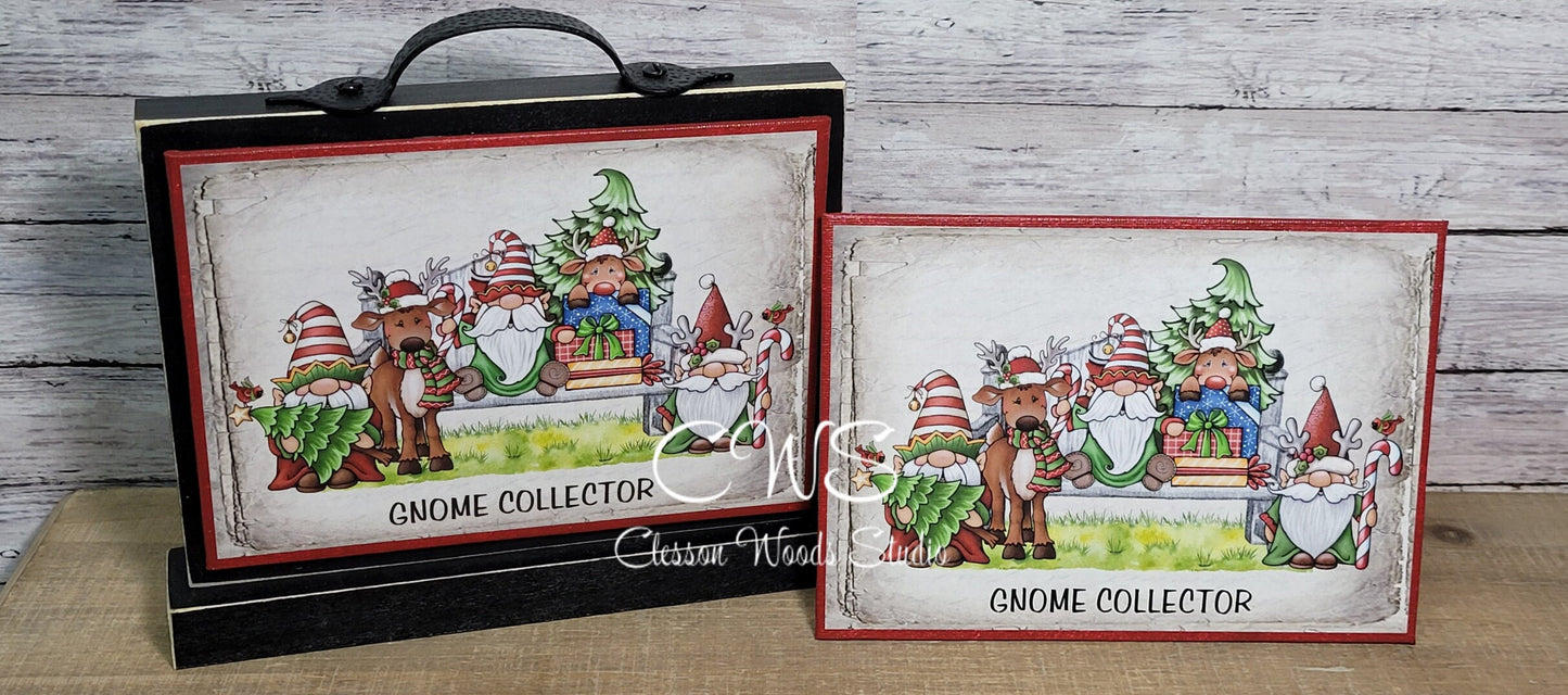 Gnome Collector Christmas Friends (Red) 7" x 5" Interchangeable Canvas or Display Set