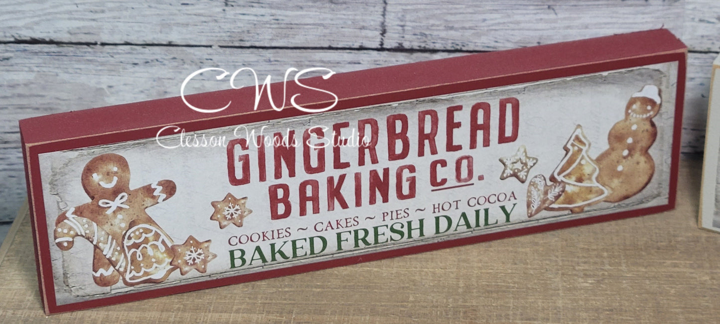 Gingerbread Baking Company Wood Sign