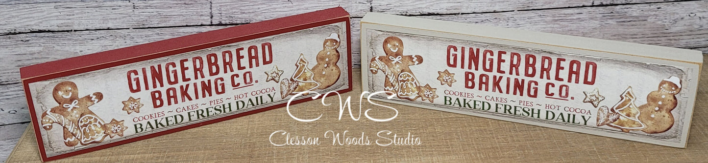 Gingerbread Baking Company Wood Sign