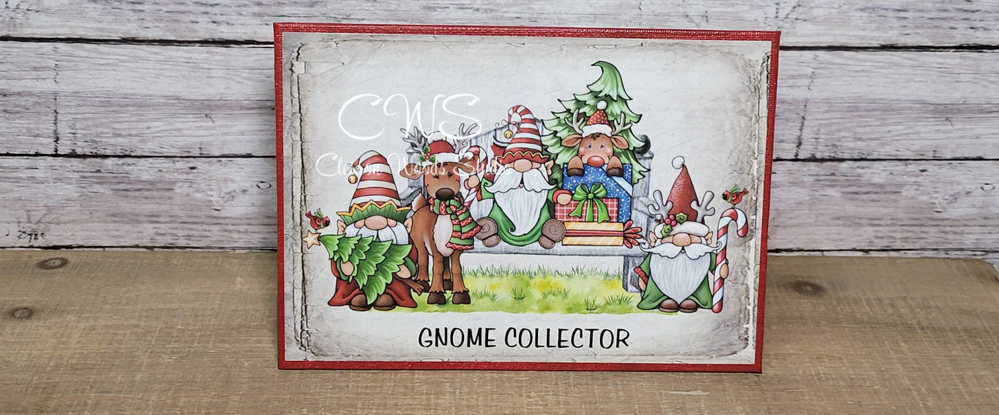 Gnome Collector Christmas Friends (Red) 7" x 5" Interchangeable Canvas or Display Set