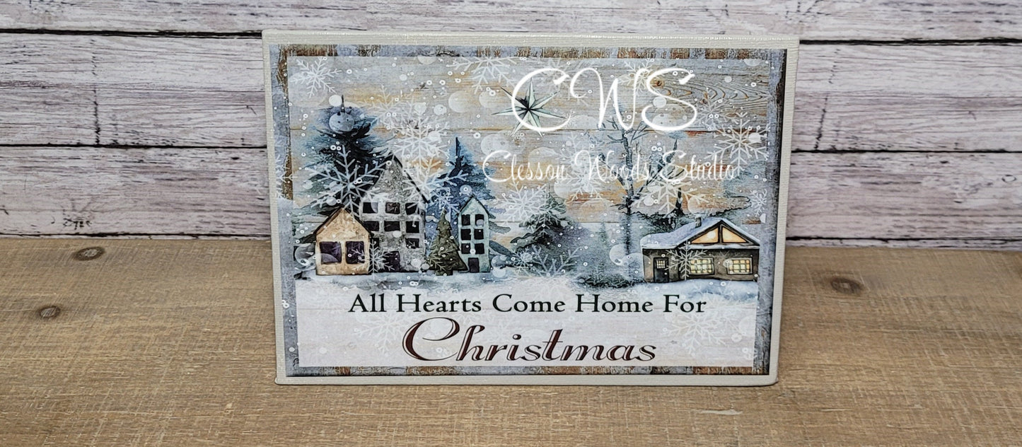 All Hearts Come Home For Christmas (Neutral) 7x5" Interchangeable Canvas or Display Set