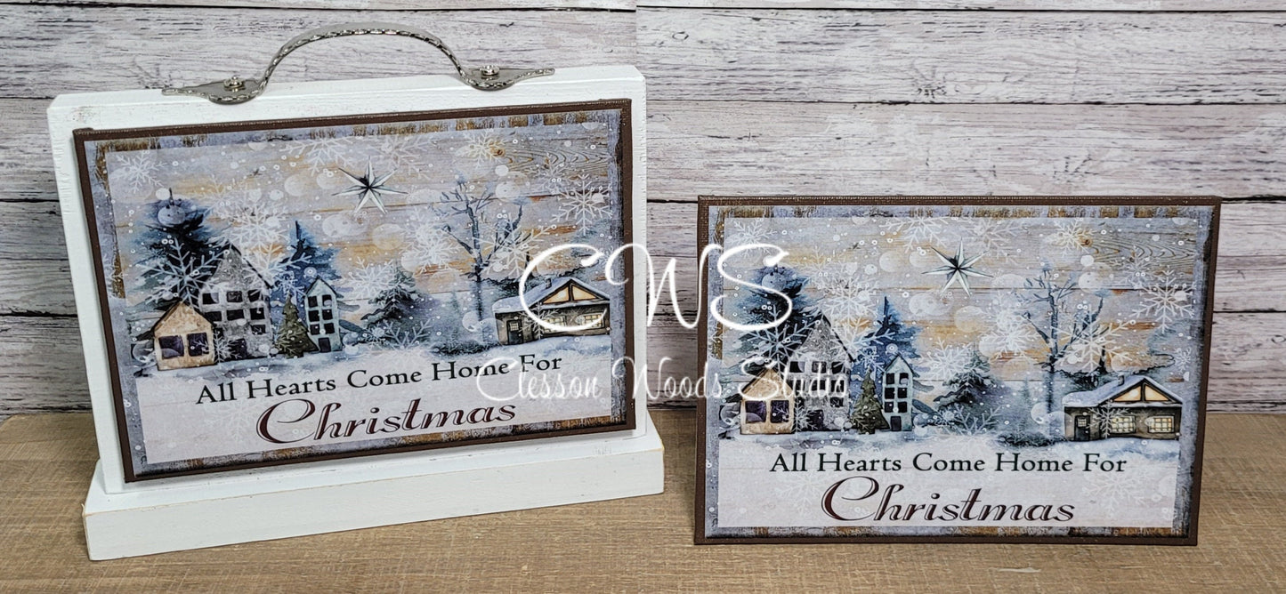 All Hearts Come Home For Christmas (Brown) 7x5" Interchangeable Canvas or Display Set
