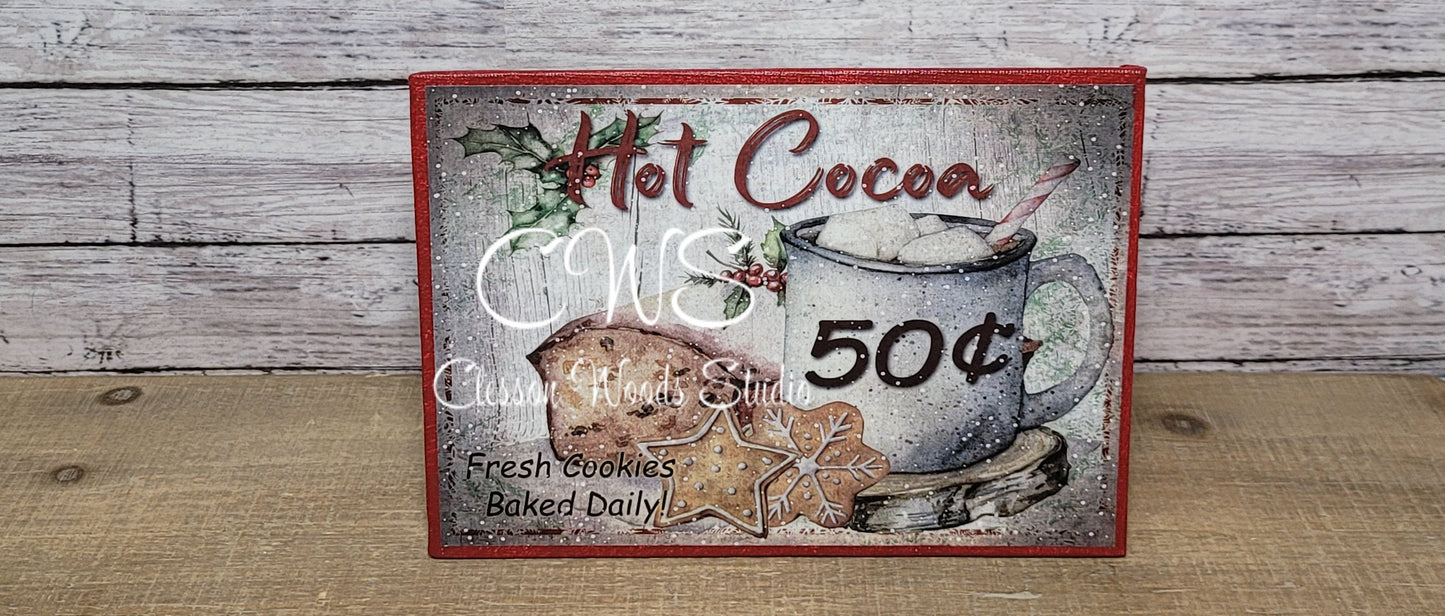 Hot Cocoa 5 Cents (Red) 7x5" Interchangeable Canvas or Display Set