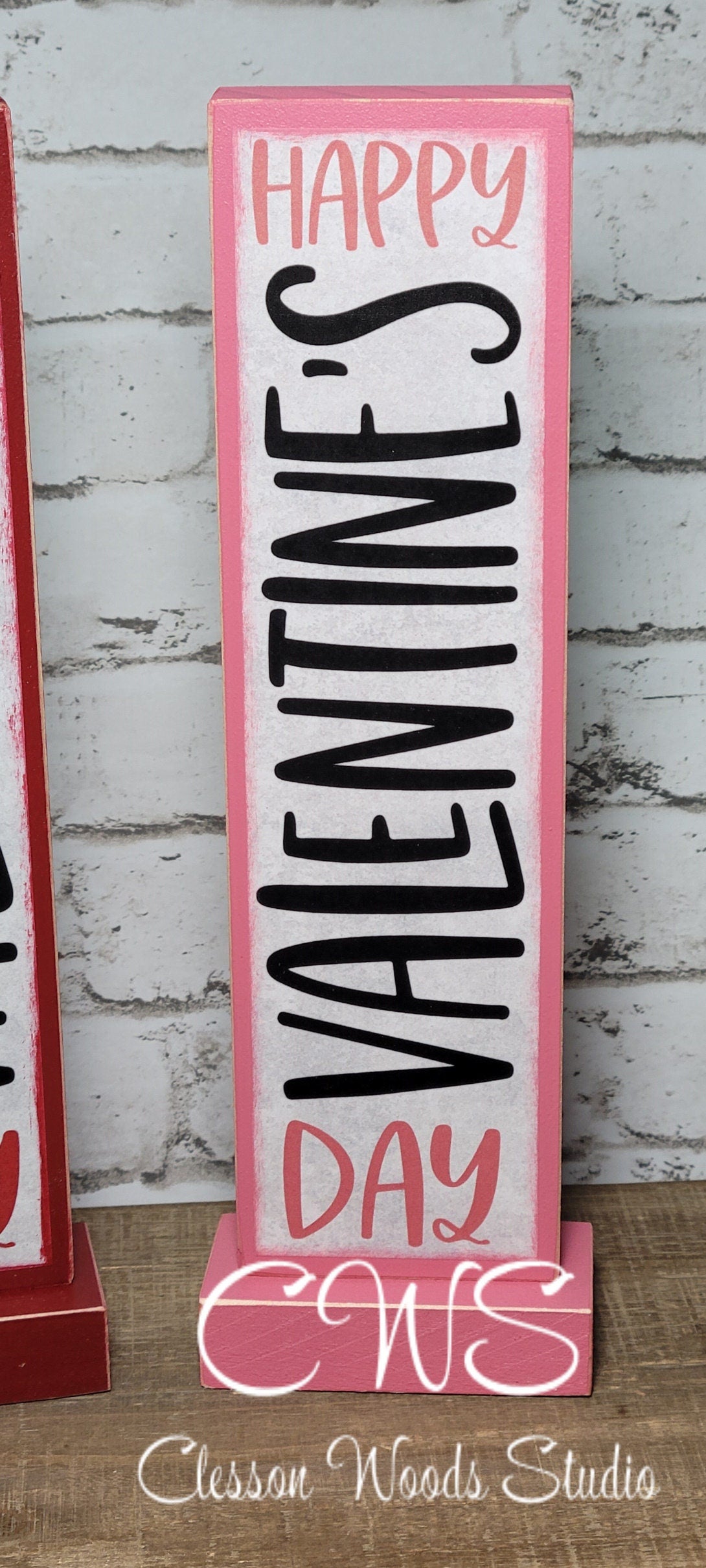 Happy Valentine's Day Vertical Wood Sign