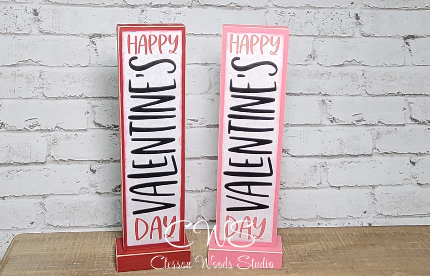 Happy Valentine's Day Vertical Wood Sign