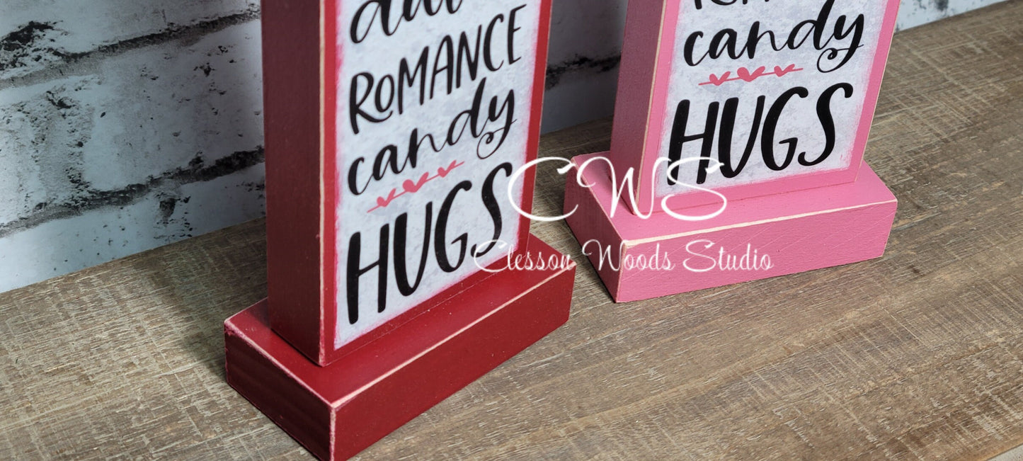 Valentine Words 2 Vertical Wood Sign