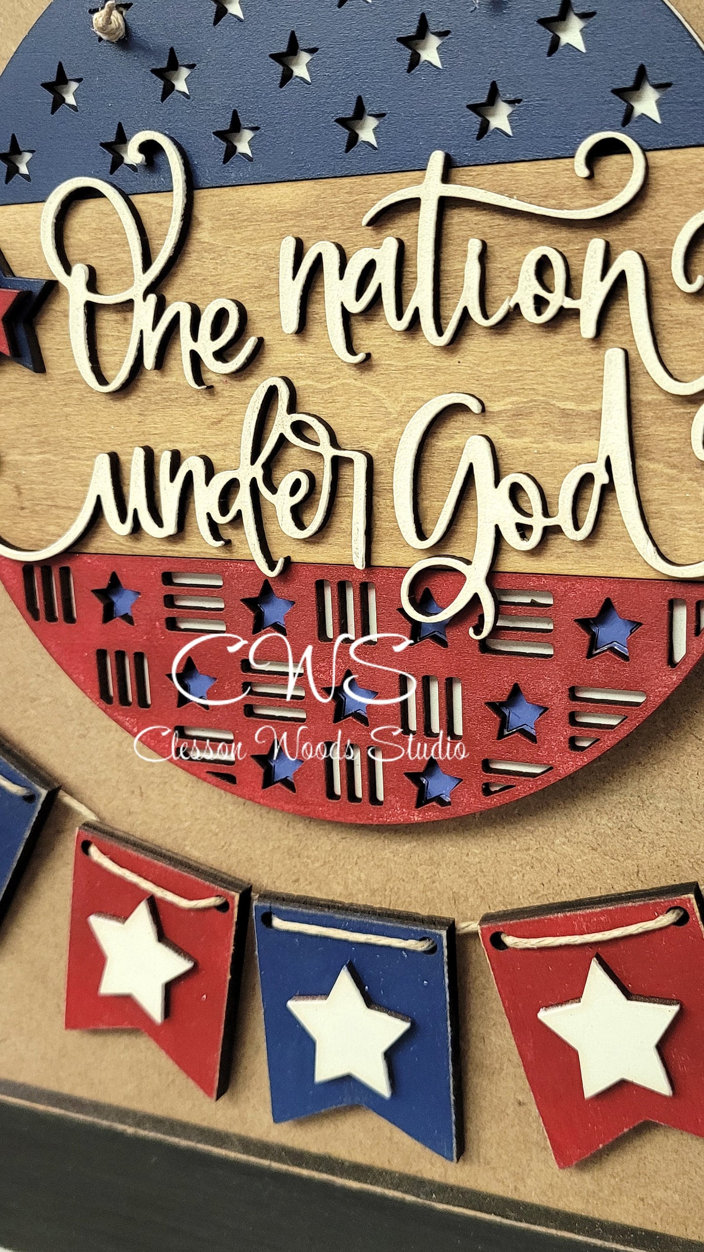 One Nation Under God 6 Inch Round Sign & Banner