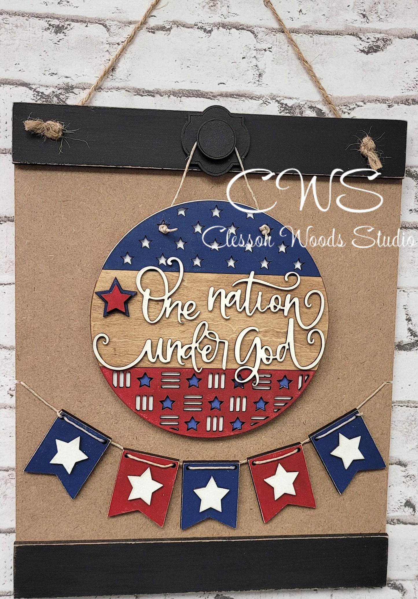 One Nation Under God 6 Inch Round Sign & Banner