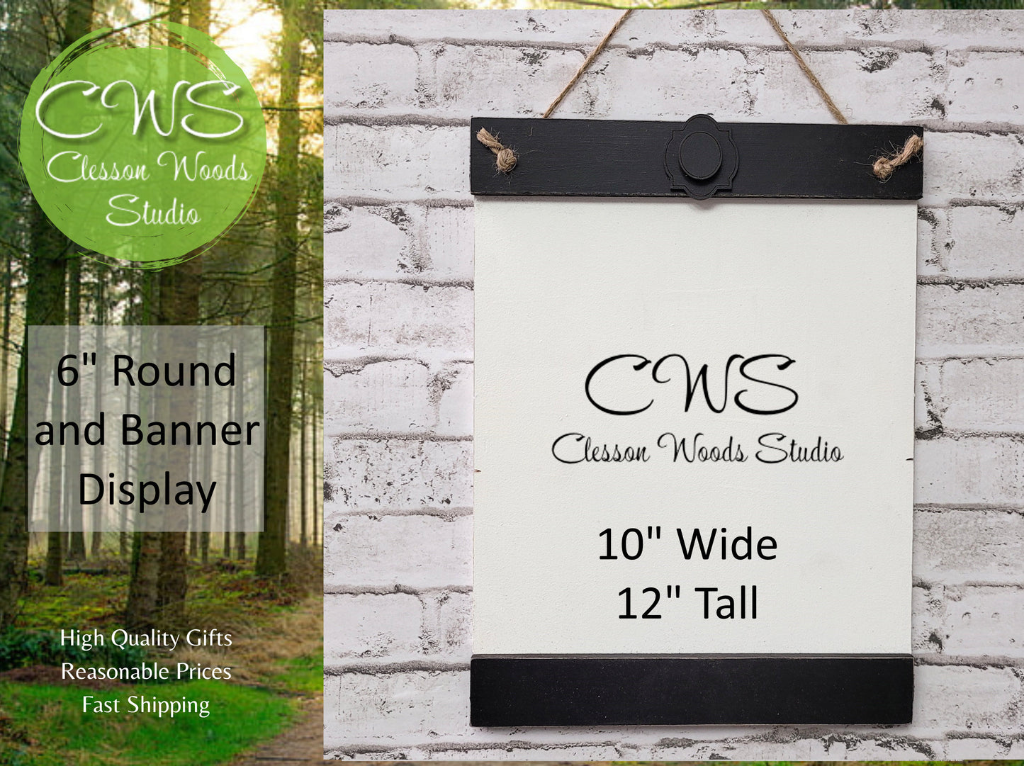 Round Sign & Banner White/Black Interchangeable Display