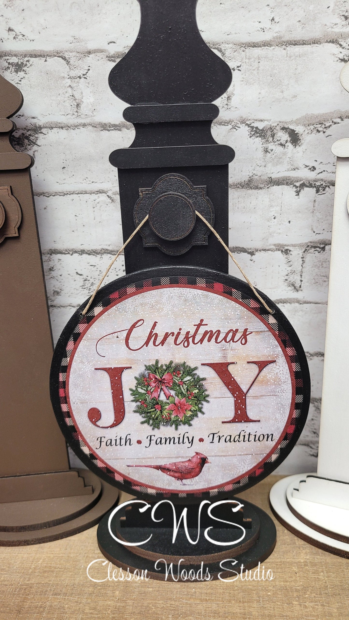 Christmas Joy 6 Inch Round Hanging Sign