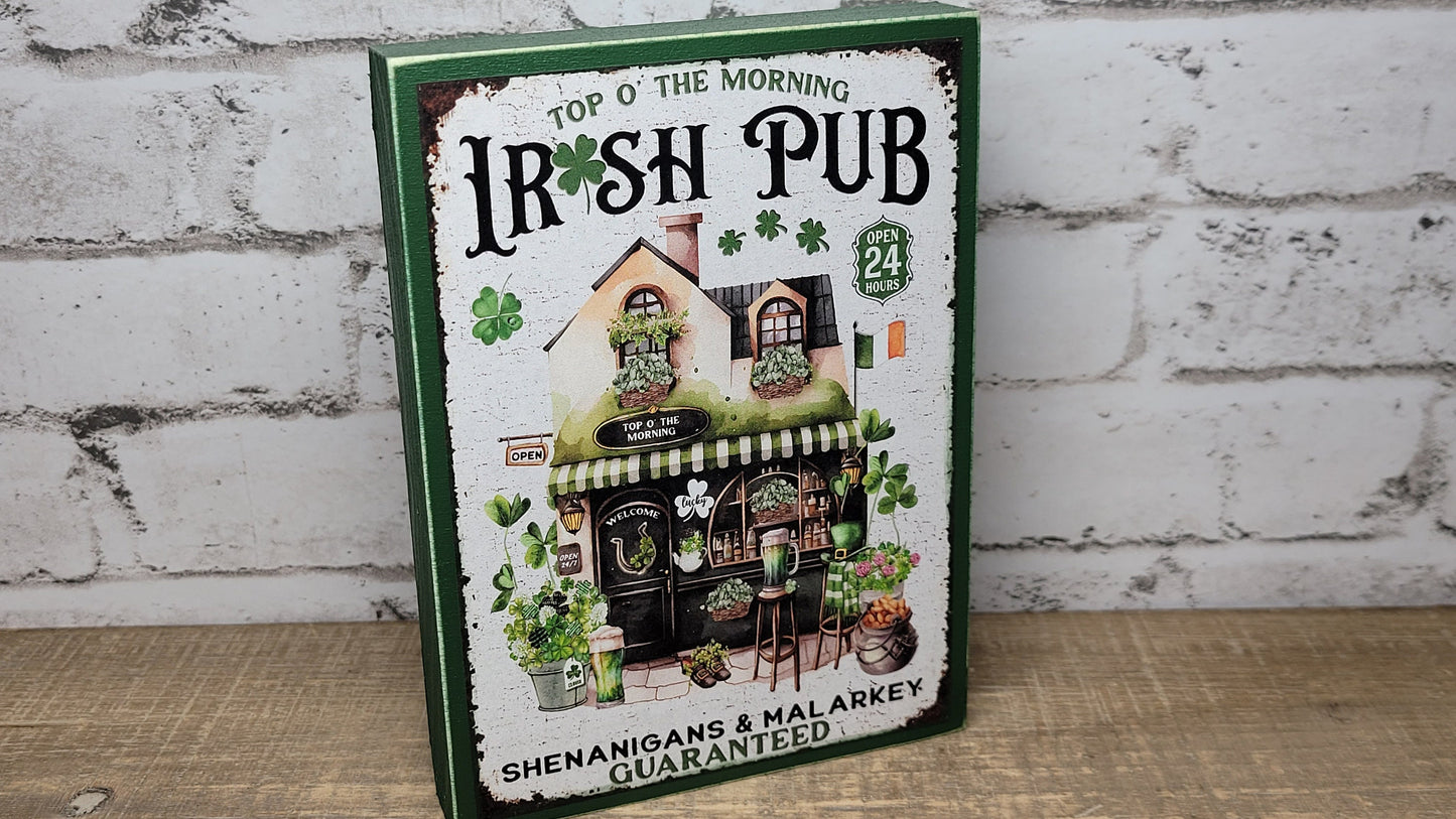 Irish Pub St. Patrick's Day Wood Sign