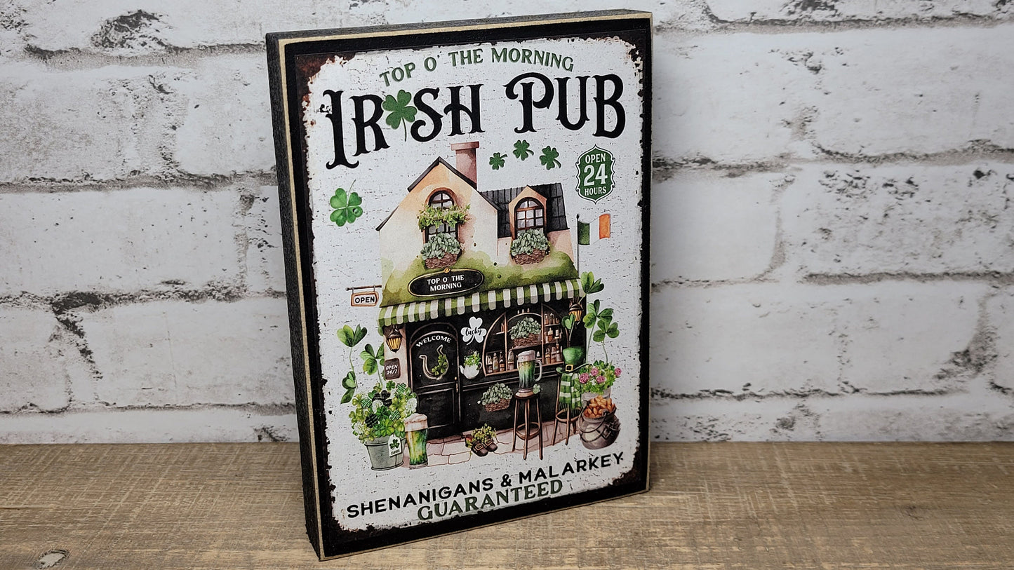 Irish Pub St. Patrick's Day Wood Sign