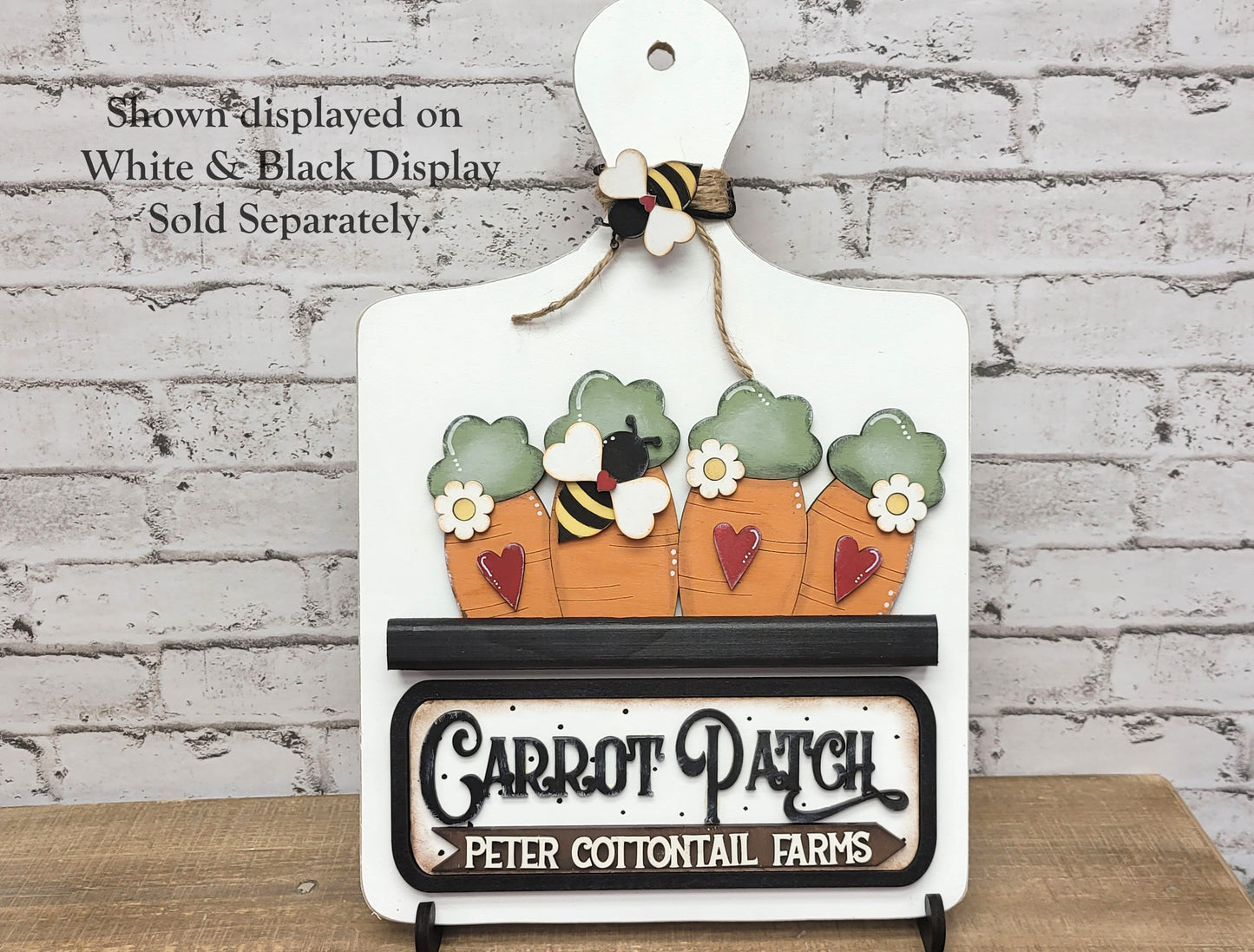 Hand Painted Carrot Patch Seasonal Bread Board Accents